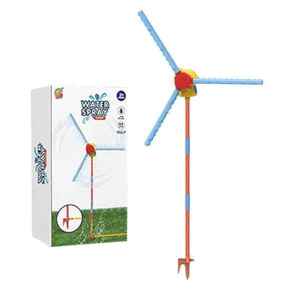 Windmill Water Sprinkler Outdoor Yard Toy for Kids 55 Inch Tall 360° Rotating with 36 Spray Nozzles Summer Fun Play for Boys Girls Dogs Backyard Garden Watering