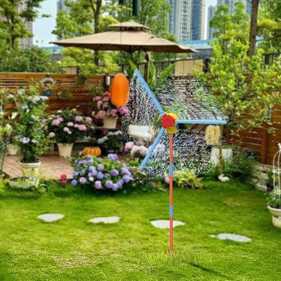 Windmill Water Sprinkler Summer Toys, 360° Spinning Splash Water Toy, Outdoor Backyard Games Summer Fun for Boys Girls Dogs & Garden Watering, dog sprinkler
