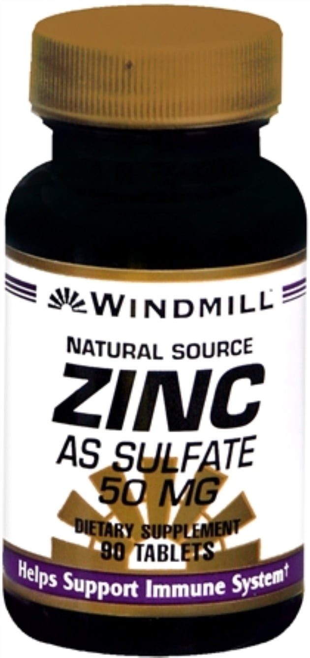 Windmill Zinc 50 mg Tablets Natural Source 90 Tablets - (Pack of 4)