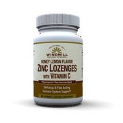 Windmill Zinc Lozenges with Vitamin C – Honey Lemon Flavor, 60 Lozenges, 60 servings
