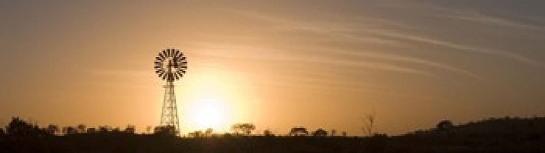 Windmill at sunrise Canvas Art - Panoramic Images (20 x 6)