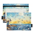 thumbnail image 1 of Windmill on Seashore and Seagull 2 Pack Pencil Pouch for 3 Ring Binder Smooth Zipper Folders with Pockets Clear Window Pencil Case, 1 of 6
