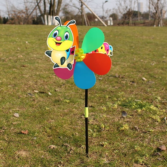 Windmills 2 Outdoor Three Cartoon Pattern Optional Windmill Children's Toy for Outdoor Play and Imagined Adventures, 21.25 inch, Light Purple