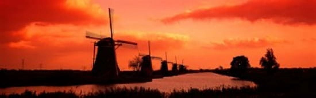 Windmills Holland Netherlands Canvas Art - Panoramic Images (18 x 6)