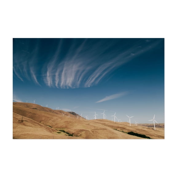 Windmills - Washington Photography Landscape Nature Scenic Rural Minimalist Summer Unframed Wall Art Print 5 x 7 inches