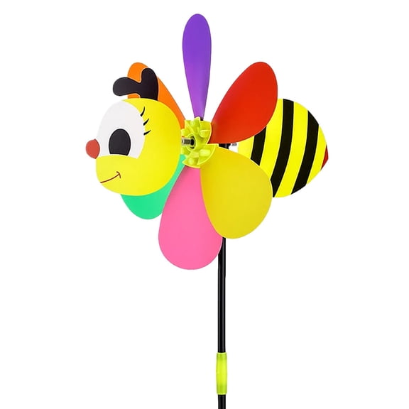 Windmills Wind Wheel Toy for Kids Outdoor Play Functional Windmill with Cartoon PatternsInteractive Outdoor Toy for Children to Enjoy Wind-Powered, 21.25 inch, Pink