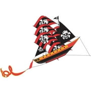 WindNSun  Super Size 3-D Pirate Ship Kite Black/Red Stripes