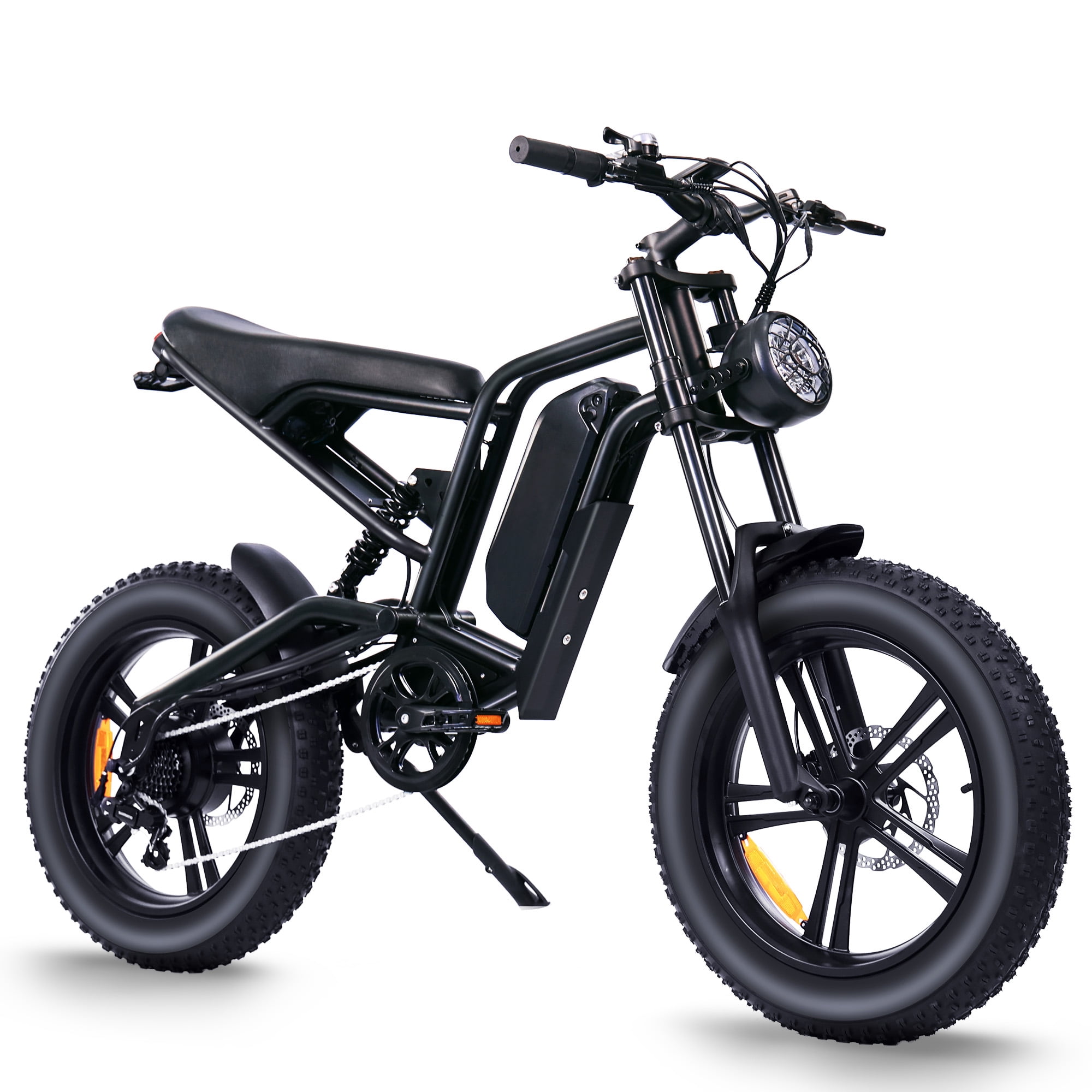 Windone750W Ebike with 48V13Ah Removable Battery,Up to 28MPH&46.6Miles,Full Suspension,Cruise Control,UL Certified,Moped All-Terrain 20" Fat Tire Electric Bike for Adults