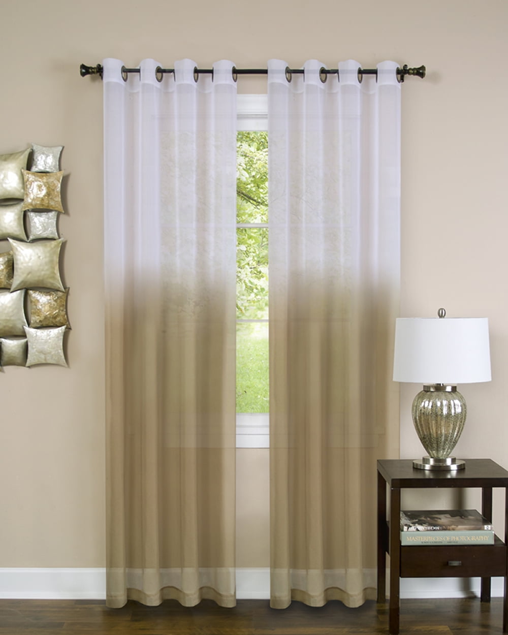 KHAKISHOP White Semi-Sheer Grommet Curtains - 2 Panels, 52"W X 94"L Each, Light Filtering For Living Room & Bedroom - View #4