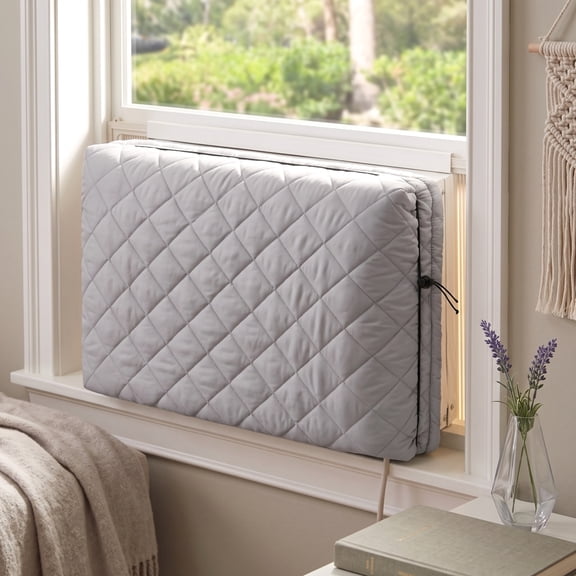 Window AC Cover, Indoor Winter Protector for Air Conditioner, Quilted Dust Guard