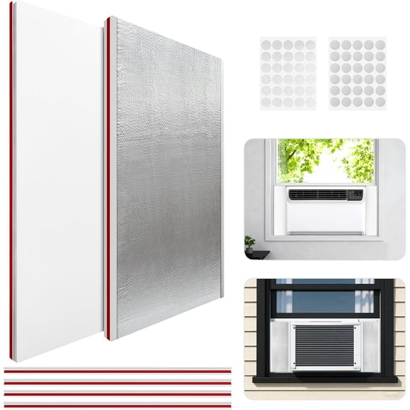 Window AC Insulation Kit - Foam Seal Panels for Air Conditioner, Blocks Cold & Heat Leaks, All Season Weather Stripping (Summer/Winter)