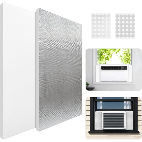 Window AC Insulation Kit - Foam Seal Panels for Air Conditioner, Blocks Cold & Heat Leaks, All Season Weather Stripping (Summer/Winter)