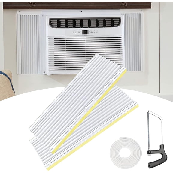Window AC Side Panels, Double Layers Air Conditioner Insulation Panels Kit, Adjustable Seal  Screen,17 x 10 Inches, Pack of 2