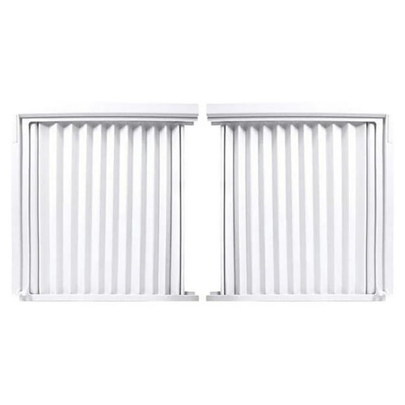 Window AC Side Panels with Frame, Accordion Filler Curtain Kit, Heavy Duty Adjustable Insulation Panel, Air Conditioner Seal Replacement Screen for Window Mounted AC Gap Blocking,White