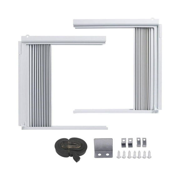 Window AC Side Panels Insulation Kit Adjustable - Windproof Seal for Window Units Winter Summer Energy Saving White Panels 12.72in Size