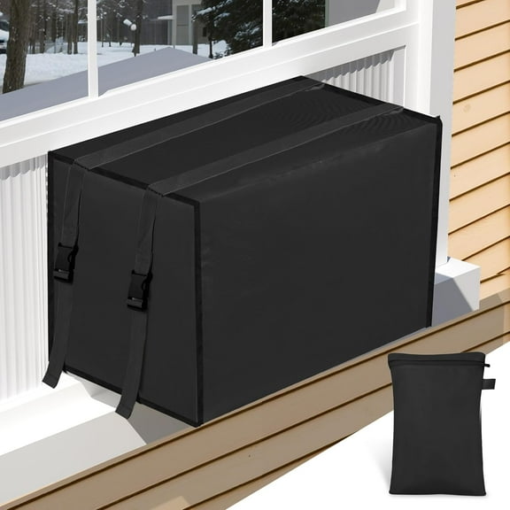 Window AC Unit Cover Outdoor, Waterproof and Dust-Proof Air Conditioner Cover for Outside, Fits Small Units (S: 17"x12"x13"), Black