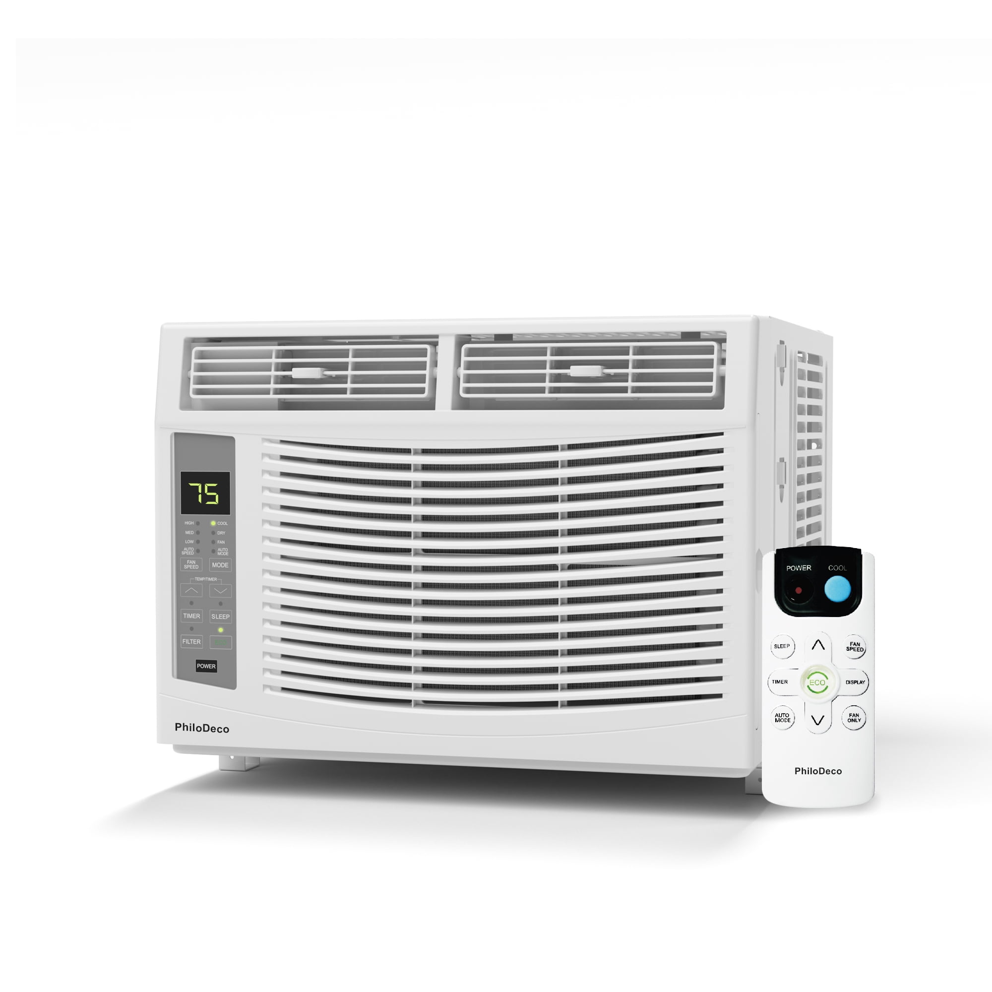Window Air Conditioner 6000 BTU Cool to 250 sq ft Intelligent, LED,Remote Control, Easy to Clean Filter Screen, Can Be Used as a Dehumidifier/Fan, Operates Quietly, and is Energy-Saving