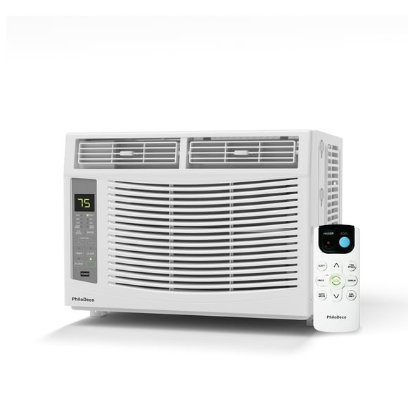 Window Air Conditioner 6000 BTU Cool to 250 sq ft Intelligent, LED,Remote Control, Easy to Clean Filter Screen, Can Be Used as a Dehumidifier/Fan, Operates Quietly, and is Energy-Saving