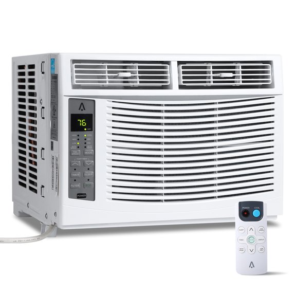 Window Air Conditioner 6000 BTU Smart AC Unit Cools 250 Sq Ft, WiFi Enabled Works with Alexa, Ultra Quiet 50dB, Energy Efficient with Remote and Easy Install Kit for Bedroom Office, 115V/60Hz