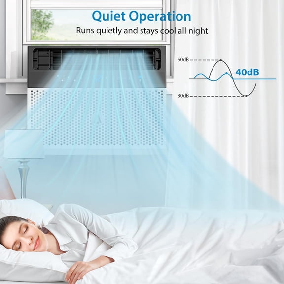 Window Air Conditioner 6000 BTU U-Shaped AC Unit, Energy Efficient 3-in-1 Cooling with WiFi & Smart App Control, Ultra-Quiet Window AC with 6 Modes, Sleep Mode & Easy Installation