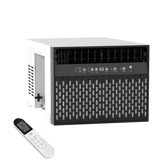 8100BTU U-Shaped Window Air Conditioner, Ultra-Quiet Saddle AC Unit with 6 Modes, Adjustable Window Kit, Washable Filter, Remote Control & 24H Timer