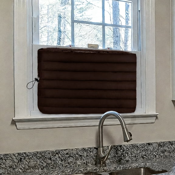 Window Air Conditioner Cover Quilted Fabric Indoor Anti-Direct Blow Air Conditioner Protective Cover Brown Xs 43*33*9Cm