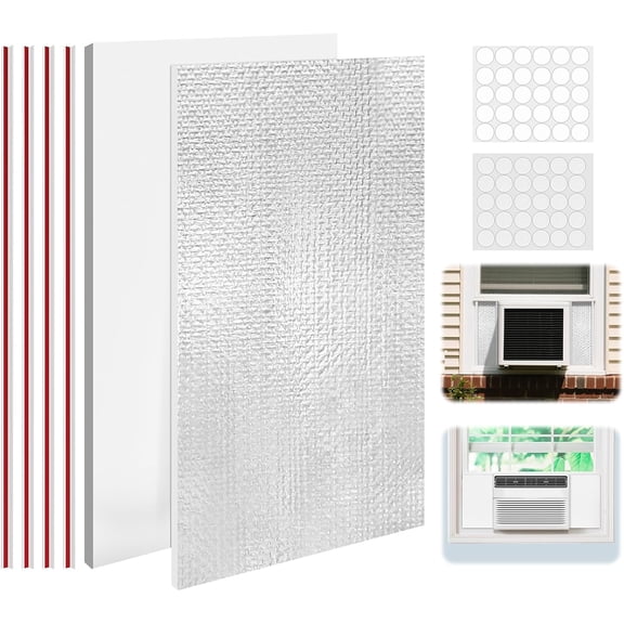 Window Air Conditioner Insulated Foam Panels, Air Conditioner Window Seal Kit,Winter Summer, Foam Block Prevent Cold/hot Air Leakage.