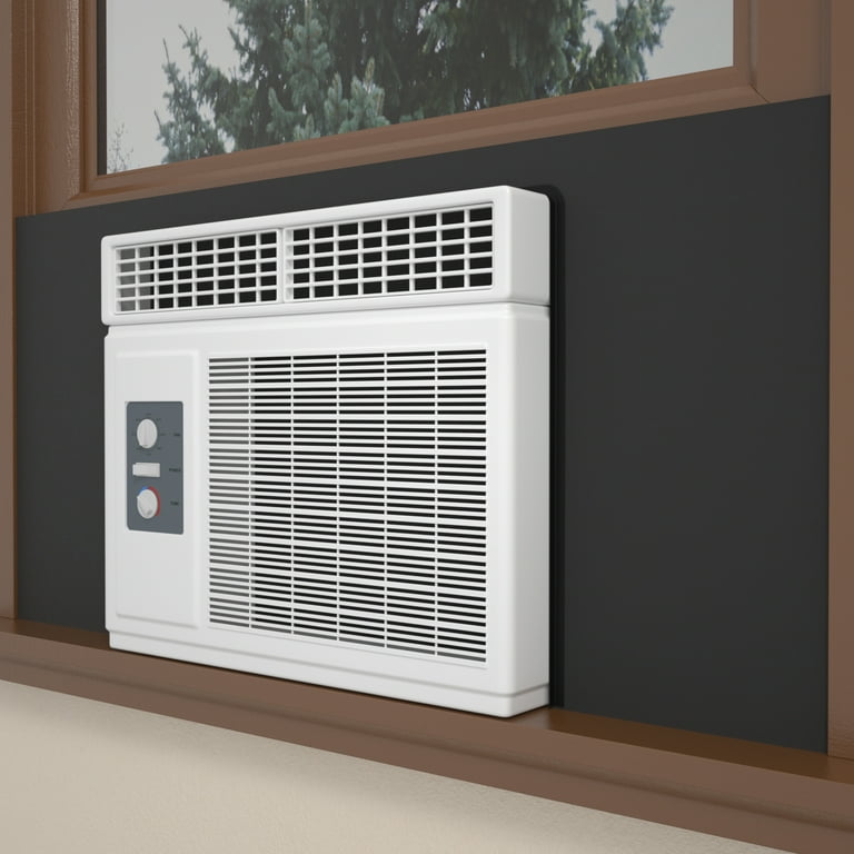 Black Window Air Conditioner Insulated Side Panel, Full Surround