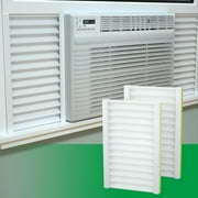 Window Air Conditioner Side Insulated Panel, 2PIC Insulation Panels Window Seal Kit with 4 Pressure Strips, WinterSummer Winter Heat and Draft Insulating,Insulation Foam Material(WHITE)