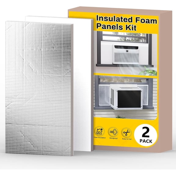 Window Air Conditioner Side Panels,Insulated Panels Kit for Window AC Unit, Insulation Panels with Reflective Backing,Noise Reduction,Heat Insulation,AC Side Surround Panels