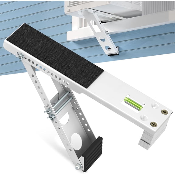 Window Air Conditioner Support Bracket: Heavy Duty Window AC Bracket with Anti-Slip Shock Absorbring for 5000-12000 BTU A/C Units Adjustable Safe Windows Support Mount Up to 85lbs, 13 Inch