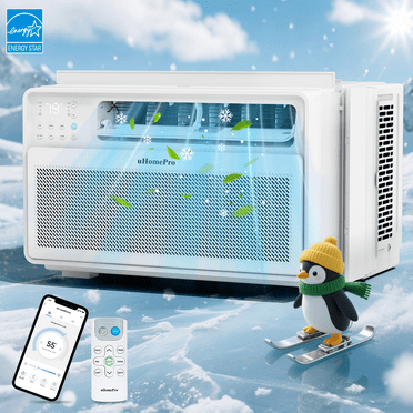 Uhomepro 10,000 BTU Window Air Conditioner, 15-CEER, Energy Saving 38%, Window AC Units with Washable Filter & Adjustable Window Fit, Portable Air Conditioners w/ 4 Modes - Cools up to 450 Sq. Ft