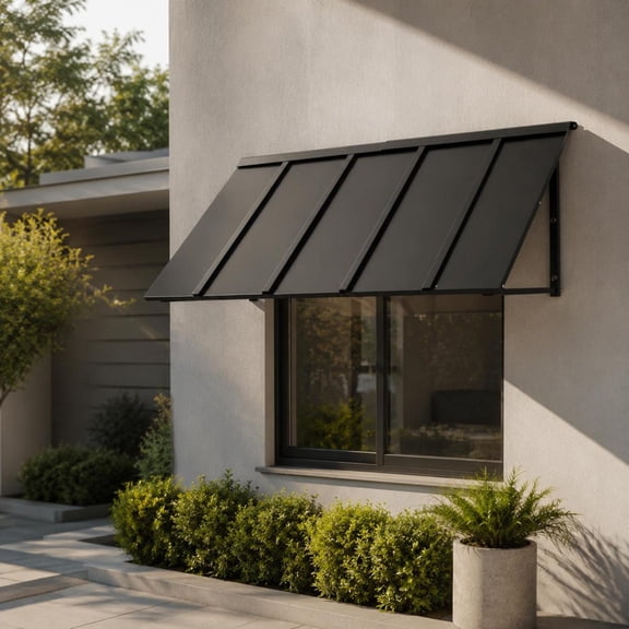 Window Awning, 56 X 24 In, Steel Triangle Frame Fixed Door Canopy, For Rain Snow Sunlight Protection