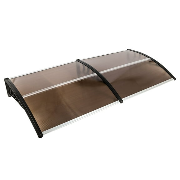 Window Awning, Door & Window Rain Cover Eaves Canopy Brown Board & Black Holder