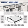 thumbnail image 1 of Window Awning with Drainage Sink, ABS Bracket & Solid Polycarbonate Endurance Panel, All-Weather Protection for Front Door, Window, Patio (32*40), 1 of 8