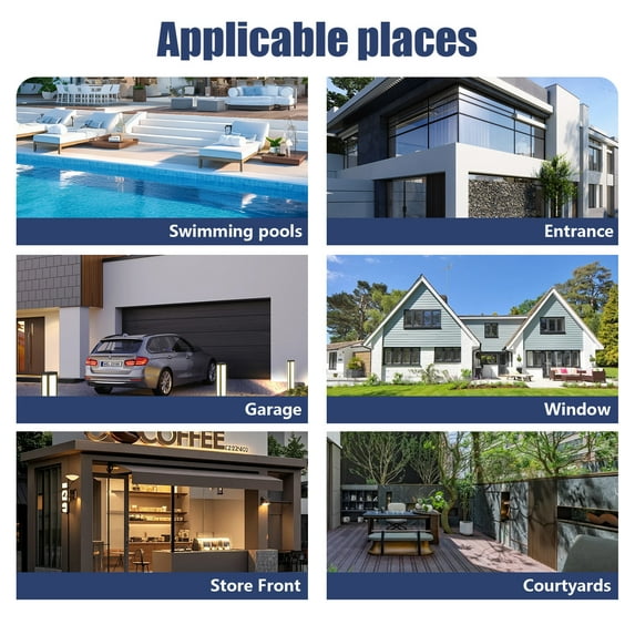 Window Awning with Drainage Sink, ABS Bracket & Solid Polycarbonate Endurance Panel, All-Weather Protection for Front Door, Window, Patio (32*40)