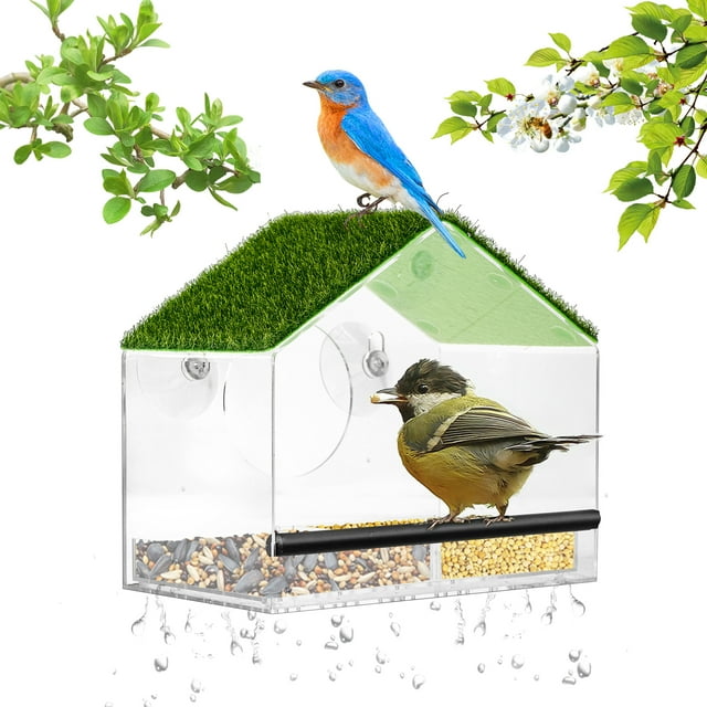 Window Bird Feeder, Acrylic Transparent Birdfeeders for Wild Birds