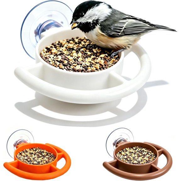 Window Bird Feeder, Suction Cup Clear Viewing Tray