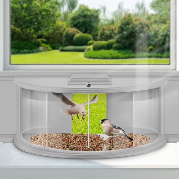 Window Bird Feeders for Viewing Inside House, 180 Clear View, Stable & Durable, Easy to Install and Feed, Windproof Baffle, No Gaps, for 24-38 Inch Windows
