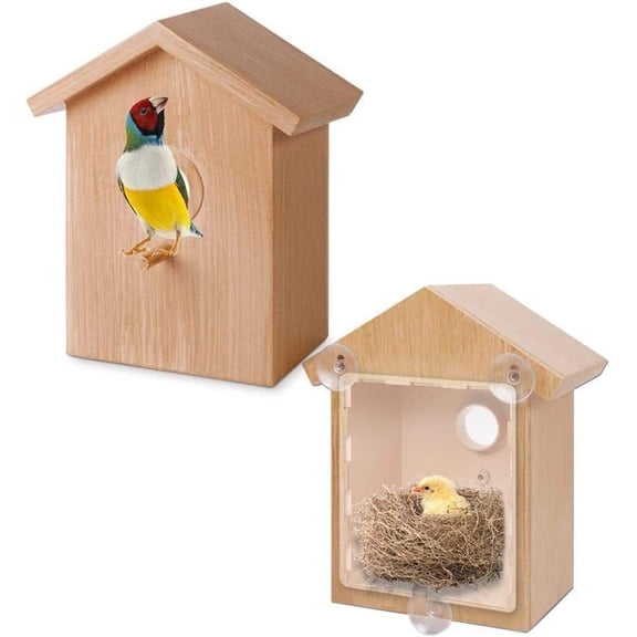 Window Bird House, 8.50 x 5.46 x 3.90 Inches, Strong Suction Cup for Secure Mounting, Easy Bird Watching for Kids and Adults, Easy to Clean, Use for Home Balconies and Garden Windows