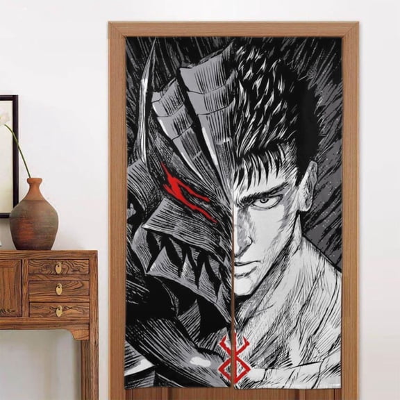 Window Blackout Curtains Anime Berserk Door Curtain Indoor Partition Shading Decor for Doorways Bedroom 34x56in