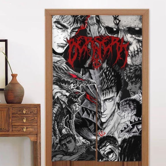Window Blackout Curtains Anime Berserk Door Curtain Indoor Partition Shading Decor for Doorways Bedroom 34x56in