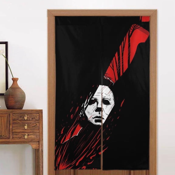 Window Blackout Curtains Michael Myers Door Curtain Indoor Partition Shading Decor for Doorways Bedroom 2 Panel