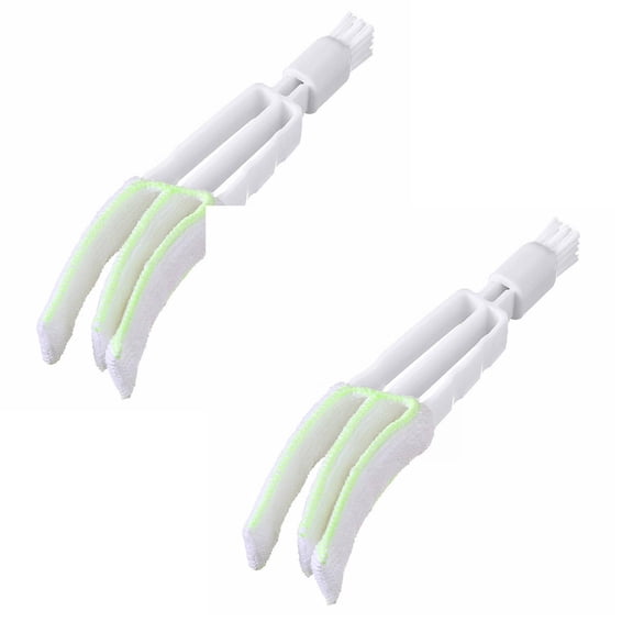 Window Blind Cleaner Duster Brush With Microfiber Pads For Vertical Blinds Ceiling Fans Car Vents And Dust Collecting (White*2)