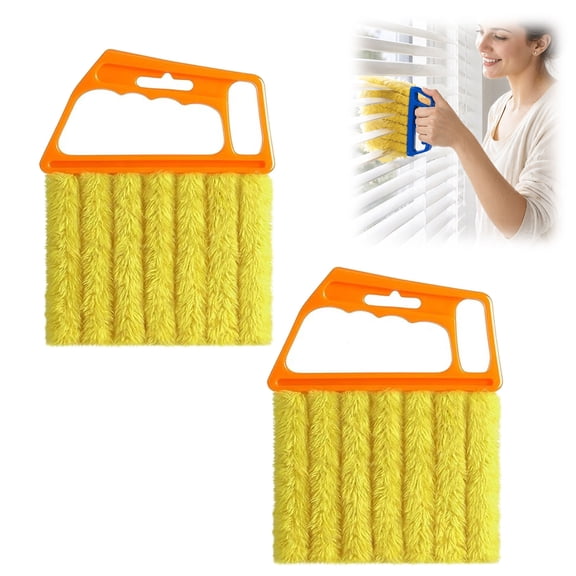 Window Blind Cleaner Duster Tool, 7-Finger Washable Microfiber Duster for Venetian Blinds & Air Conditioner Vents, 2026 New Cleaning Tools(Orange,2PCS)
