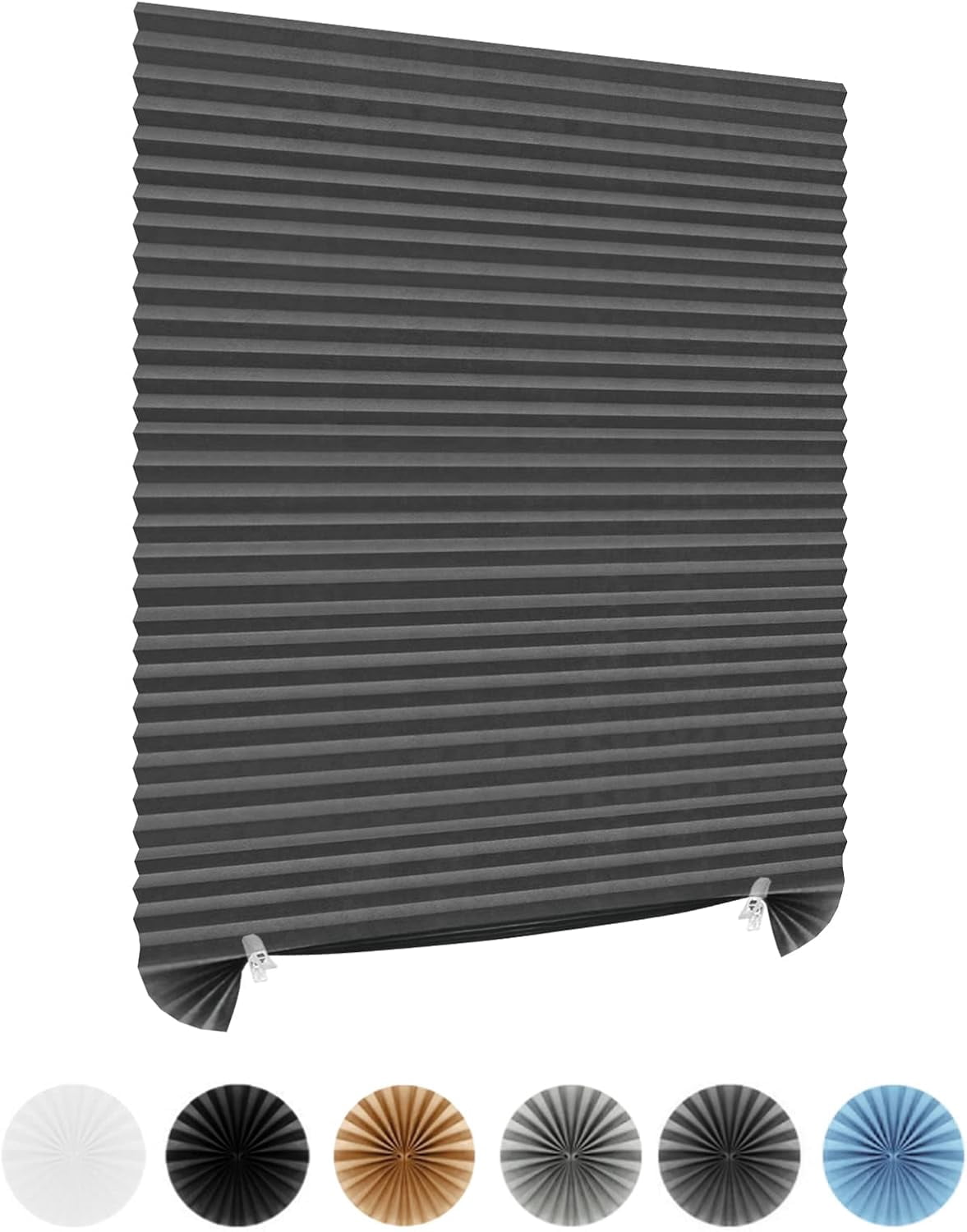Window Blinds Cordless Blackout No Drill Cut to Size Clip On Stick On Self Adhesive Temporary Blinds Pleated Paper Blinds for Windows Doors Shades for Home Nursery Bedroom Kitchen Bathroom