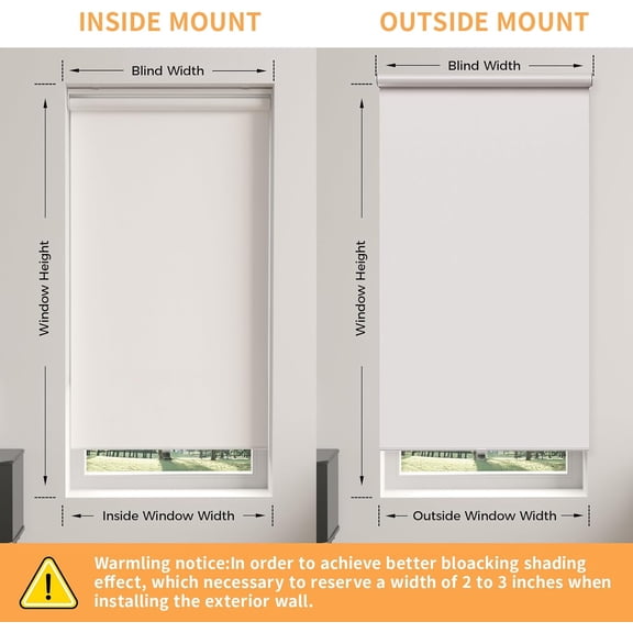 Window Blinds Cordless,Blackout Roller Shades,Blinds for Indoor Windows,Door Curtains,Room Darkening,Insulated Protection Pull Down Shades,with Spring System (White, 24" W x 72" H)