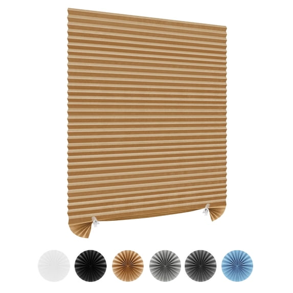 Window Blinds Cordless No Drill Cut to Size Clip On Stick On Self Adhesive Temporary Blinds Pleated Paper Blinds for Windows Doors Shades for Home Nursery Bedroom Kitchen Bathroom