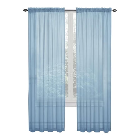 Window Blue Sheer Curtains 1 Panel Sheer Blue Curtains Clear Curtains Basic Rod Pocket Panel for Bedroom Children Living Room Yard Kitchen (39.4"W x 78.8"L)