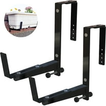 Adjustable Window Box Brackets for Railing – 2 Pcs Planter Holders
